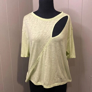 NWOT Elan Medium Lime-green T-Shirt Chest Cutout